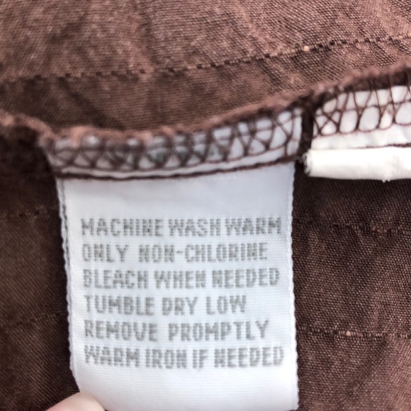 Foxcroft Brown Print Button Front Long Sleeve Top - Picture 6 of 6